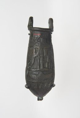  <em>Situla with Religious Scenes in Raised Relief</em>, 332-30 B.C.E. Bronze, 4 15/16 x Diam. 1 7/8 in. (12.6 x 4.7 cm). Brooklyn Museum, Museum Collection Fund, 05.580. Creative Commons-BY (Photo: Brooklyn Museum, 05.580_back_PS11.jpg)