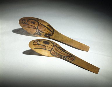 Tom Price (Haida, 1857–1927). <em>Feast Spoon</em>, late 19th century. Wood, pigment, 10 1/2 x 2 1/2 x 4 in. (26.7 x 6.4 x 10.2 cm). Brooklyn Museum, Museum Expedition 1905, Museum Collection Fund, 05.588.7331. Creative Commons-BY (Photo: Brooklyn Museum, 05.588.7331_05.588.7332_SL1.jpg)