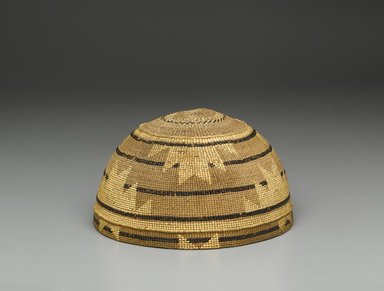 Yurok. <em>Twined Basket Hat</em>, late 19th century. Fiber, 3 3/4 × 6 3/4 × 6 3/4 in. (9.5 × 17.2 × 17.2 cm). Brooklyn Museum, Museum Expedition 1905, Museum Collection Fund, 05.588.7538. Creative Commons-BY (Photo: Brooklyn Museum, 05.588.7538_PS1.jpg)