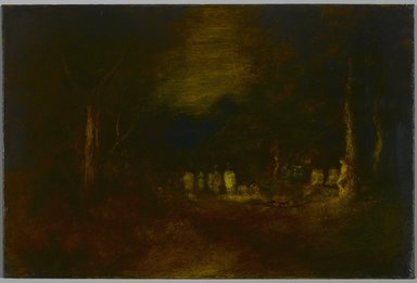 Ralph Albert Blakelock (American, 1847-1919). <em>The Captive</em>, 1879. Oil on canvas, 15 15/16 x 23 13/16 in. (40.5 x 60.5 cm). Brooklyn Museum, Gift of Charles A. Schieren, 05.86 (Photo: Brooklyn Museum, 05.86_PS2.jpg)