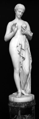 Chauncey Bradley Ives (American, 1812–1894). <em>Pandora</em>, 1871. Marble, statue: 58 x 17 x 16 3/4 in., 364 lb. (147.3 x 43.2 x 42.5 cm, 165.11kg). Brooklyn Museum, Bequest of Caroline H. Polhemus, 06.146. Creative Commons-BY (Photo: Brooklyn Museum, 06.146_cropped_glass_bw.jpg)