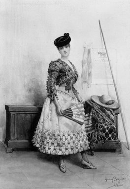 Giuseppe Signorini (Italian, 1857-1932). <em>Spanish Girl</em>. Watercolor on paper, 13 1/2 x 9 1/2 inches. Brooklyn Museum, Bequest of Caroline H. Polhemus, 06.326 (Photo: Brooklyn Museum, 06.326_cropped_bw.jpg)
