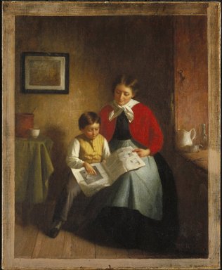 Platt Powell Ryder (American, 1821-1896). <em>The Illustrated Newspaper</em>, 1868. Oil on canvas, 16 7/8 x 13 13/16 in. (42.9 x 35.1 cm). Brooklyn Museum, Bequest of Caroline H. Polhemus, 06.36 (Photo: Brooklyn Museum, 06.36_SL1.jpg)