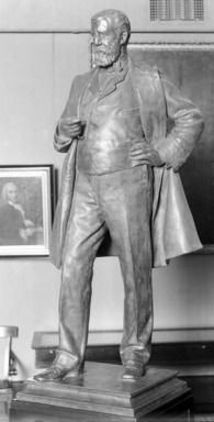 Frederick William MacMonnies (American, 1863-1937). <em>General John Blackburne Woodward</em>, ca. 1901. Bronze, Overall: 93 3/4 x 40 x 29 in. (238.1 x 101.6 x 73.7 cm). Brooklyn Museum, Gift of the Citizens Committee of Brooklyn, 07.1. Creative Commons-BY (Photo: Brooklyn Museum, 07.1_glass_bw.jpg)