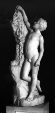 Sarah Malcolm Freeborn (American, 1861-1906). <em>On the Heights</em>, 1893. Marble, 33 1/4 x 10 1/2 in. (84.5 x 26.7 cm). Brooklyn Museum, Bequest of Sarah M. Freeborn, 07.418. Creative Commons-BY (Photo: Brooklyn Museum, 07.418_glass_bw.jpg)