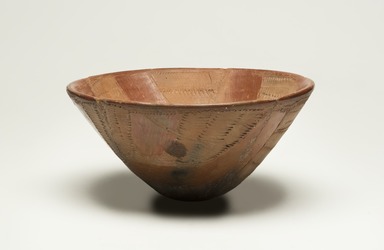 Nubian. <em>Bowl with Alternate Impressed and Red-polished Panels</em>, ca. 3500-3300 B.C.E. Clay, 3 1/2 x 7 9/16 in. (8.9 x 19.2 cm). Brooklyn Museum, Charles Edwin Wilbour Fund, 07.447.404. Creative Commons-BY (Photo: Brooklyn Museum, 07.447.404_PS11.jpg)