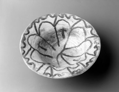 Walatowa (Jemez Pueblo). <em>Deep Dish with Flaring Rim</em>, 1601-1700?. Clay, slip, 2 1/4 x 7 1/2in. (5.7 x 19.1cm). Brooklyn Museum, Museum Expedition 1907, Museum Collection Fund, 07.467.8271. Creative Commons-BY (Photo: Brooklyn Museum, 07.467.8271_bw.jpg)
