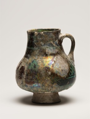  <em>Jug</em>, 13th century. Ceramic, fritware, 6 3/16 x 5 3/16 in. (15.7 x 13.2 cm). Brooklyn Museum, Museum Collection Fund, 08.19. Creative Commons-BY (Photo: Brooklyn Museum, 08.19_view01_PS11.jpg)