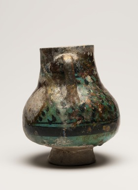  <em>Jug</em>, 13th century. Ceramic, fritware, 6 3/16 x 5 3/16 in. (15.7 x 13.2 cm). Brooklyn Museum, Museum Collection Fund, 08.19. Creative Commons-BY (Photo: Brooklyn Museum, 08.19_view04_PS11.jpg)