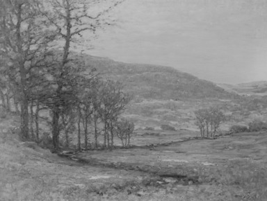 Owen Cullen Yates (American, 1866-1945). <em>Landscape</em>, ca. 1907. Oil on canvas, 30 1/8 x 40 3/16 in. (76.5 x 102 cm). Brooklyn Museum, Gift of George A. Hearn, 08.219 (Photo: Brooklyn Museum, 08.219_view1_acetate_bw.jpg)