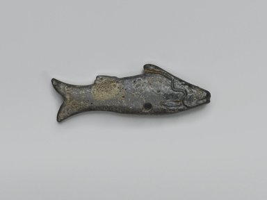 <em>Figure of Fish</em>, 664-343 B.C.E. Faience, 5/8 x 1 7/8 in. (1.6 x 4.8 cm). Brooklyn Museum, Charles Edwin Wilbour Fund, 08.480.90. Creative Commons-BY (Photo: Brooklyn Museum, 08.480.90_side1_PS2.jpg)