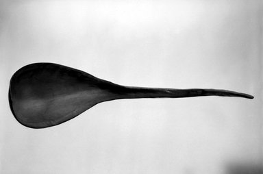 Haida. <em>Big Spoon with Suggestion of Carved Bird on Handle</em>, 18th-19th century. Horn, 18 5/16 x 5 1/4 x 1 1/8in. (46.5 x 13.3 x 2.8cm). Brooklyn Museum, Museum Expedition 1908, Museum Collection Fund, 08.491.8898. Creative Commons-BY (Photo: Brooklyn Museum, 08.491.8898_bw.jpg)