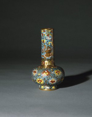  <em>Vase</em>, early 16th century. Cloisonne enamel on copper alloy, 6 5/8 x 3 5/8 in. (16.8 x 9.2 cm). Brooklyn Museum, Gift of Samuel P. Avery, 09.553. Creative Commons-BY (Photo: Brooklyn Museum, 09.553_SL1.jpg)