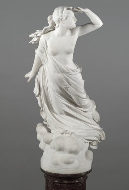 Randolph Rogers (American, 1825-1892). <em>The Lost Pleiad</em>, ca. 1874-1875. Marble, Statue: 49 3/4 x 23 1/4 x 34 1/2 in. (126.4 x 59.1 x 87.6 cm). Brooklyn Museum, Gift of Mrs. J. L. Barclay, 09.770. Creative Commons-BY (Photo: Brooklyn Museum, 09.770_front_PS2.jpg)