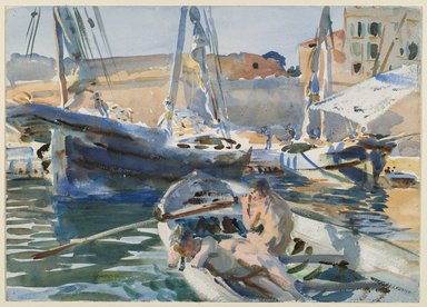 John Singer Sargent (American, born Italy, 1856-1925). <em>Unloading Plaster</em>, ca. 1908. Opaque and translucent watercolor with graphite underdrawing, 13 7/8 x 19 3/8 in. (35.3 x 49.2 cm). Brooklyn Museum, Purchased by Special Subscription, 09.844 (Photo: Brooklyn Museum, 09.844_PS6.jpg)