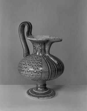 <em>Majolica Ewer</em>, 16th century. Ceramic, 10 in. (25.4 cm). Brooklyn Museum, 09.864. Creative Commons-BY (Photo: Brooklyn Museum, 09.864_acetate_bw.jpg)