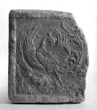  <em>Tile</em>, 8th century. Terracotta relief tile, 13 11/16 x 3 9/16 x 17 7/16 in. (34.7 x 9 x 44.3 cm). Brooklyn Museum, Gift of Carll H. de Silver, A. Augustus Healy, and Robert B. Woodward, 10.222.1. Creative Commons-BY (Photo: Brooklyn Museum, 10.222.1_bw.jpg)