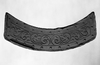  <em>Arc Shaped Tile</em>, 784-897. Light buff clay, 4 3/4 x 4 3/4 x 10 13/16 in. (12 x 12 x 27.5 cm). Brooklyn Museum, Gift of Carll H. de Silver, A. Augustus Healy, and Robert B. Woodward, 10.222.30. Creative Commons-BY (Photo: Brooklyn Museum, 10.222.30_bw.jpg)