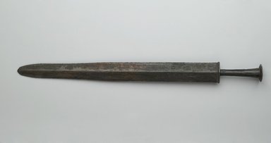  <em>Sword</em>, 206 B.C.-23 C.E. Bronze, 20 1/16 x 1 3/4 in. (51.0 x 4.5 cm). Brooklyn Museum, Museum Expedition 1909, Purchased with funds given by Thomas T. Barr, E. LeGrand Beers, Carll H. de Silver, Herman B. Stutzer, Colonel Robert B. Woodward and the Museum Collection Fund, 10.64. Creative Commons-BY (Photo: Brooklyn Museum, 10.64_PS2.jpg)