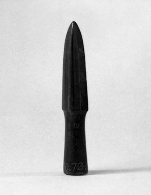  <em>Spear Head</em>. Bronze, 1 1/4 x 5 5/16 in. (3.2 x 13.5 cm). Brooklyn Museum, Museum Expedition 1909, Purchased with funds given by Thomas T. Barr, E. LeGrand Beers, Carll H. de Silver, Herman B. Stutzer, Colonel Robert B. Woodward and the Museum Collection Fund, 10.72. Creative Commons-BY (Photo: Brooklyn Museum, 10.72_bw.jpg)