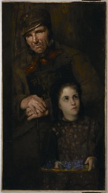 Julian Alden Weir (American, 1852-1919). <em>The Flower Seller</em>, ca. 1879. Oil on canvas, 40 3/8 x 22 1/8 in. (102.5 x 56.2 cm). Brooklyn Museum, Gift of George A. Hearn, 11.522 (Photo: Brooklyn Museum, 11.522_PS2.jpg)