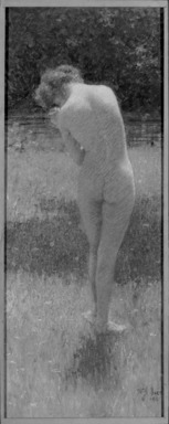 William Jacob Baer (American, 1860-1941). <em>Daphne</em>, 1911. Oil on canvas, 29 15/16 x 11 7/8 in. (76.1 x 30.2 cm). Brooklyn Museum, Gift of Walter H. Crittenden and William A. Putnam, 11.523 (Photo: Brooklyn Museum, 11.523_bw.jpg)