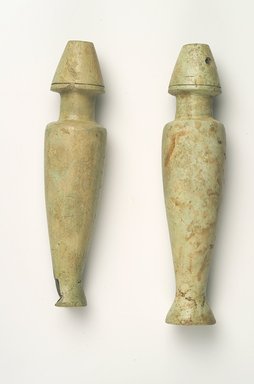  <em>One of a Pair of Dummy Offering Vases</em>, ca. 727-30 B.C.E. Faience, 4 1/2 x 1 in. (11.5 x 2.6 cm). Brooklyn Museum, Museum Collection Fund, 11.685.2. Creative Commons-BY (Photo: , 11.685.1_11.685.2_view3.jpg)