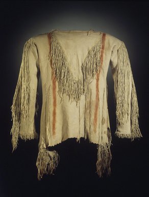 Pawnee. <em>Shirt</em>, late 19th–early 20th century. Buckskin, pigment, 32 x 16 in. (81.3 x 40.6 cm). Brooklyn Museum, Museum Expedition 1911, Museum Collection Fund, 11.694.9022. Creative Commons-BY (Photo: Brooklyn Museum, 11.694.9022.jpg)