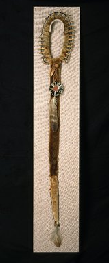 Osage. <em>Bear Claw Necklace</em>, late 19th-early 20th century. Bear claws, fur, silk ribbon, hide, cloth, feathers, glass beads, 77 1/2 x 11 in. (196.9 x 27.9 cm). Brooklyn Museum, Museum Expedition 1911, Museum Collection Fund, 11.694.9032. Creative Commons-BY (Photo: Brooklyn Museum, 11.694.9032_SL1.jpg)