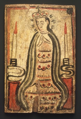 Attributed to Molleno. <em>Nuestra Señora de San Juan de Lagos (Our Lady of Saint John of the Lakes)</em>, ca. 1805–45. Pine, gesso, water-based paints, 10 7/8 x 7 in. (27.6 x 17.8 cm). Brooklyn Museum, Museum Expedition 1911, Museum Collection Fund, 11.694.9074 (Photo: Brooklyn Museum, 11.694.9074_transp173.jpg)