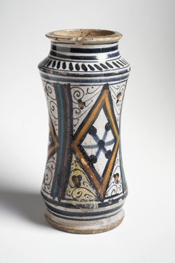  <em>Drug Pot</em>, ca. early 15th century. Earthenware, 8 5/8 x 3 5/8 in. (21.9 x 9.2 cm). Brooklyn Museum, Special Subsription Fund, 11.696.6. Creative Commons-BY (Photo: , 11.696.6.jpg)