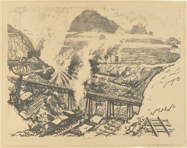Joseph Pennell (American, 1860-1926). <em>The Cut at Paraiso</em>, 1912. Lithograph, composition: 16 3/16 x 21 1/4 in. (41.1 x 54 cm). Brooklyn Museum, Gift of William A. Putnam, 12.106 (Photo: Brooklyn Museum, 12.106_PS4.jpg)