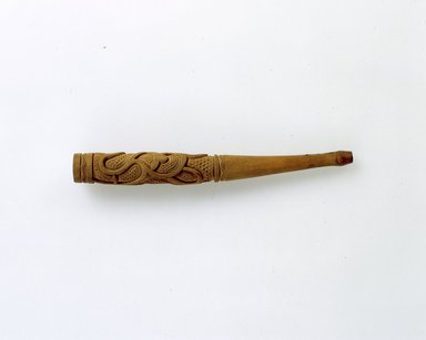 Ainu. <em>Cigarette Holder</em>. Wood, 1/2 x 4 3/4 in. (1.2 x 12 cm). Brooklyn Museum, Gift of Herman Stutzer, 12.173. Creative Commons-BY (Photo: , 12.173_Ainu_project.jpg)