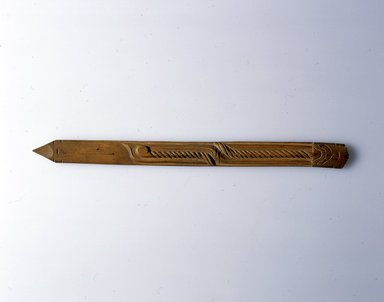 Ainu. <em>Light Prayer Stick</em>. Wood, 1 1/8 x 14 1/2 in. (2.9 x 36.8 cm). Brooklyn Museum, Gift of Herman Stutzer, 12.329. Creative Commons-BY (Photo: North American Ainu Documentation Project, Yoshiburo Kotani, 1990-92, 12.329_Ainu_project.jpg)