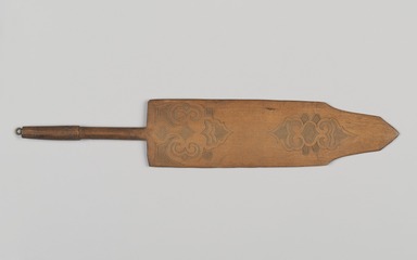 Ainu. <em>Attush-pera (weft beater)</em>, late 19th - early 20th century. Wood, 2 1/2 x 14 in. (6.4 x 35.5 cm). Brooklyn Museum, Gift of Herman Stutzer, 12.457. Creative Commons-BY (Photo: , 12.457_PS9.jpg)