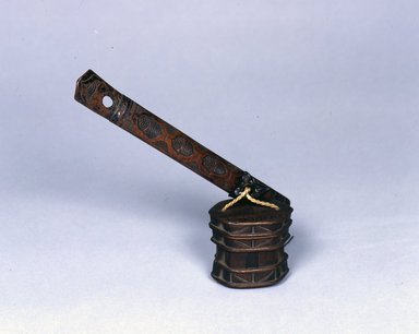 Ainu. <em>Pipe Holder</em>. Wood, 1 3/8 x 10 9/16 in. (3.5 x 26.9 cm). Brooklyn Museum, Gift of Herman Stutzer, 12.475b. Creative Commons-BY (Photo: , 12.475a-b_Ainu_project.jpg)