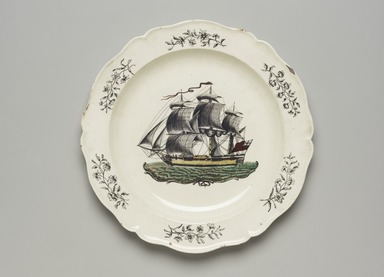  <em>Plate (Boat)</em>, ca. 1785. Earthenware, 10 in. (25.4 cm). Brooklyn Museum, Gift of Mrs. George D. Pratt, 12.900.35. Creative Commons-BY (Photo: Brooklyn Museum, 12.900.35_view01_PS11.jpg)