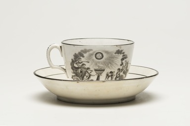  <em>Cup and Saucer</em>, ca. 1817-1819. Porcelain, Cup: 2 5/16 × 3 3/8 in. (5.9 × 8.6 cm). Brooklyn Museum, Gift of Reverend Alfred Duane Pell, 13.1076.32a-b. Creative Commons-BY (Photo: Brooklyn Museum, 13.1076.32a-b_PS11.jpg)