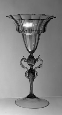  <em>Loving Cup with Two Handles</em>, probably 19th century. Smoky glass, 10 1/4 x 5 3/4 (of rim) in. (26 x 14.6 cm). Brooklyn Museum, Museum Special Fund, 13.1080.30. Creative Commons-BY (Photo: Brooklyn Museum, 13.1080.30_acetate_bw.jpg)