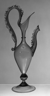  <em>Ewer with Spout and Handle</em>. Smoky glass, body diameter: 3 in. Brooklyn Museum, Museum Special Fund, 13.1080.38. Creative Commons-BY (Photo: Brooklyn Museum, 13.1080.38_acetate_bw.jpg)