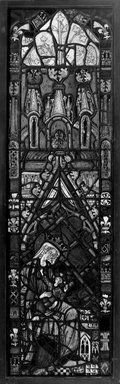  <em>Window depicting Virgin and Child</em>, First half of 15th century. Stained glass, 63 x 18 1/8 in. (160 x 46 cm). Brooklyn Museum, Special Contributions, 13.28. Creative Commons-BY (Photo: Brooklyn Museum, 13.28_bw.jpg)