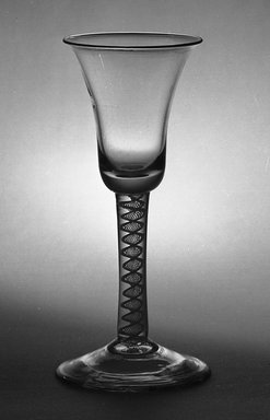  <em>Wine Glass</em>, ca. 1735-1785. Glass, 6 1/4 x 2 1/2 in. (15.9 x 6.4 cm). Brooklyn Museum, Purchased by Special Subscription and Museum Collection Fund, 13.373. Creative Commons-BY (Photo: Brooklyn Museum, 13.373_acetate_bw.jpg)