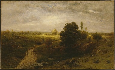 Alexander Helwig Wyant (American, 1836–1892). <em>Keene Valley</em>, ca. 1884–1886. Oil on canvas, 18 1/16 x 29 15/16 in. (45.8 x 76.1 cm). Brooklyn Museum, Gift of Mrs. Carll H. de Silver in memory of her husband, 13.43 (Photo: Brooklyn Museum, 13.43_SL3.jpg)