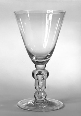  <em>Large Goblet</em>, ca. 1710-1715. Glass, 8 5/8 × 4 11/16 in. (21.9 × 11.9 cm). Brooklyn Museum, Purchased by Special Subscription and Museum Collection Fund, 13.512. Creative Commons-BY (Photo: Brooklyn Museum, 13.512_bw.jpg)