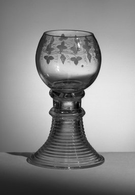  <em>Goblet</em>, 19th century. Glass, 4 3/4 x 1 7/8 in. (12.1 x 4.8 cm). Brooklyn Museum, Purchased by Special Subscription and Museum Collection Fund, 13.529. Creative Commons-BY (Photo: Brooklyn Museum, 13.529_acetate_bw.jpg)