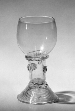  <em>Goblet for Rhine Wine</em>, last quarter of 17th Ccentury. Glass, 4 3/4 x 2 7/16 x 2 1/8 in. (12.1 x 6.2 x 5.4 cm). Brooklyn Museum, Purchased by Special Subscription and Museum Collection Fund, 13.530. Creative Commons-BY (Photo: Brooklyn Museum, 13.530_bw.jpg)