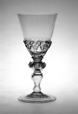 British. <em>Goblet</em>, 1670-1700. Glass, Height: 9 3/8 in. (23.8 cm). Brooklyn Museum, Purchased by Special Subscription and Museum Collection Fund, 13.708. Creative Commons-BY (Photo: Brooklyn Museum, 13.708_bw.jpg)