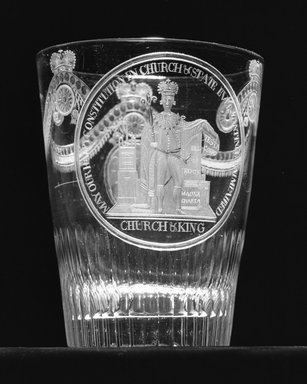  <em>Tumbler</em>, ca. 1700-1810. Glass, 5 1/4 x 4 in. (13.3 x 10.2 cm). Brooklyn Museum, Purchased by Special Subscription and Museum Collection Fund, 13.717. Creative Commons-BY (Photo: Brooklyn Museum, 13.717_acetate_bw.jpg)