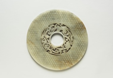  <em>Ritual Disk (Bi)</em>, mid 18th century. White jade, 3/8 x 9 9/16 in. (1 x 24.3 cm). Brooklyn Museum, Bequest of Robert B. Woodward, 14.275. Creative Commons-BY (Photo: Brooklyn Museum, 14.275_view01_PS11.jpg)