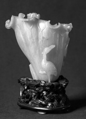  <em>Cup</em>, 18th century (probably). Jade, 3 1/2 x 3 1/8 in. (8.9 x 8 cm). Brooklyn Museum, Bequest of Robert B. Woodward, 14.480. Creative Commons-BY (Photo: Brooklyn Museum, 14.480_glass_bw.jpg)